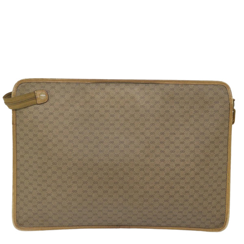 Gucci Micro Small Gg Canvas Beige Canvas Briefcase Bag (Pre-Owned)