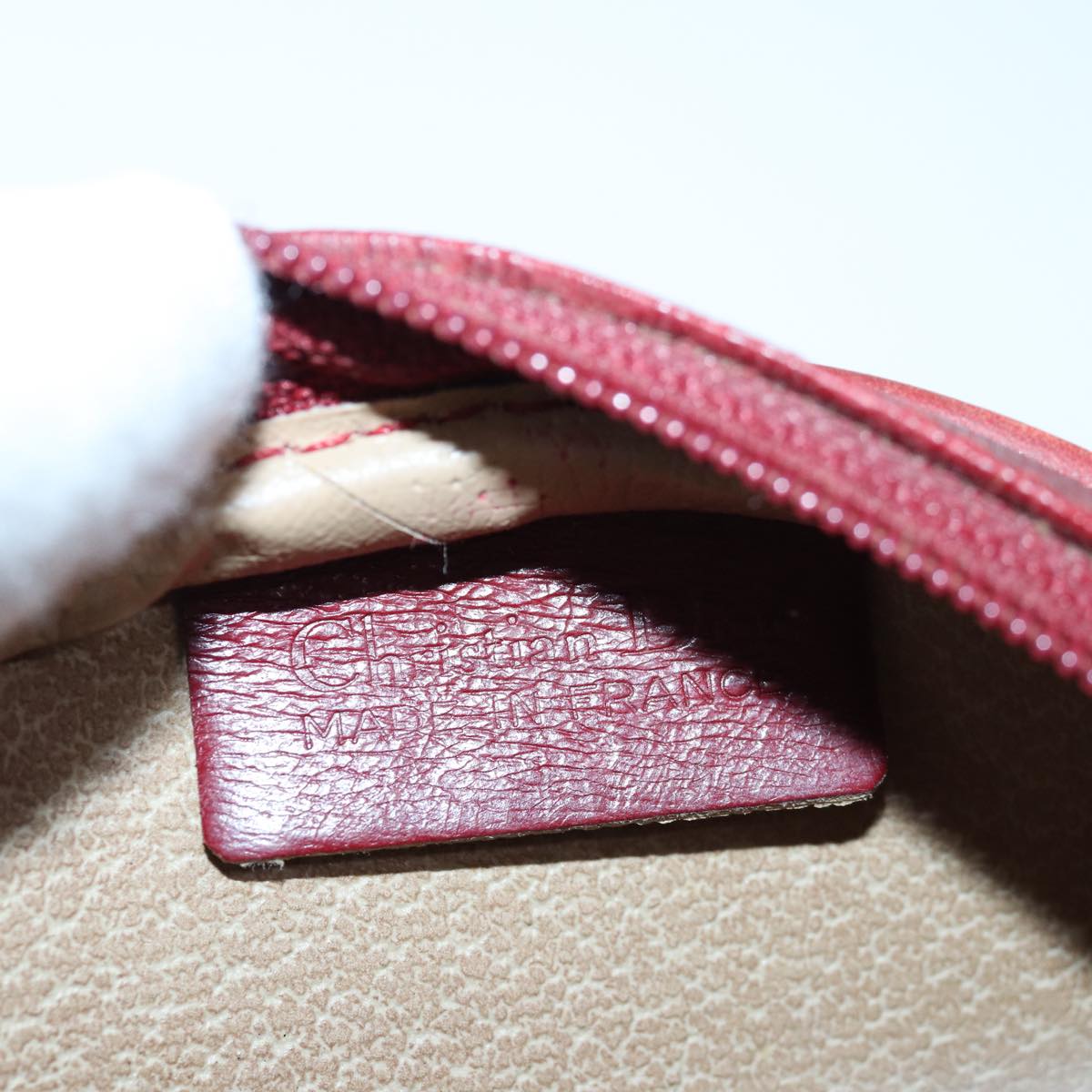 Dior Demi-Lune Burgundy Canvas Clutch Bag (Pre-Owned)