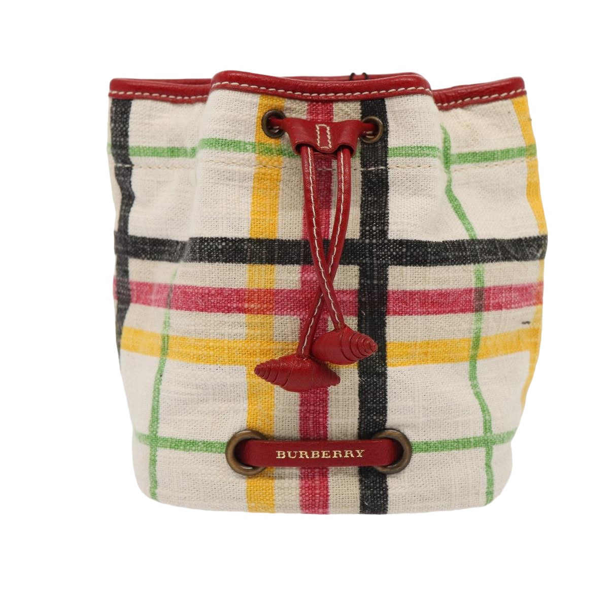 Burberry White Canvas Clutch Bag (Pre-Owned)