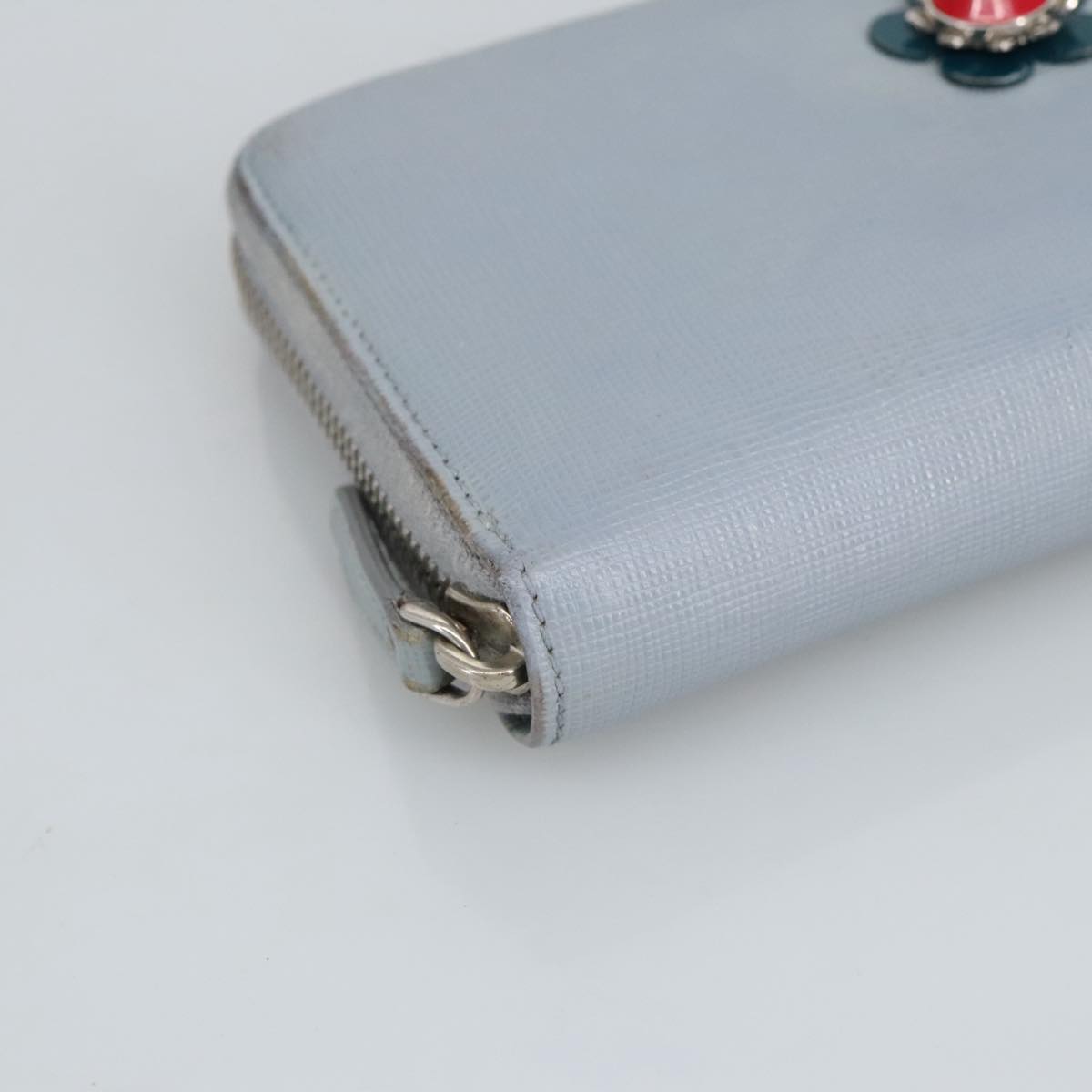 Fendi Continental Blue Leather Wallet  (Pre-Owned)
