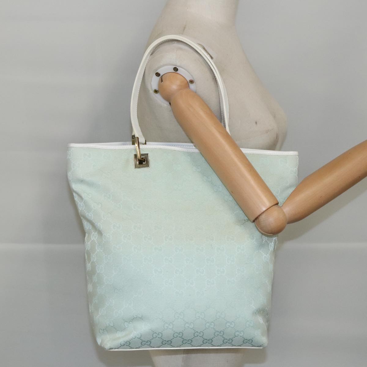 Gucci Blue Canvas Tote Bag (Pre-Owned)