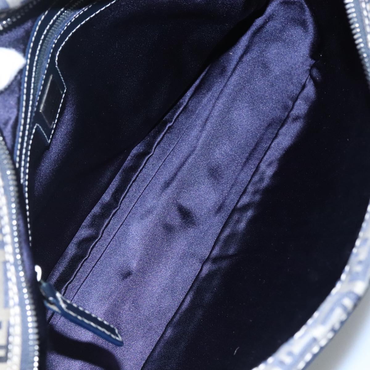 Fendi Zucchino Navy Canvas Shoulder Bag (Pre-Owned)