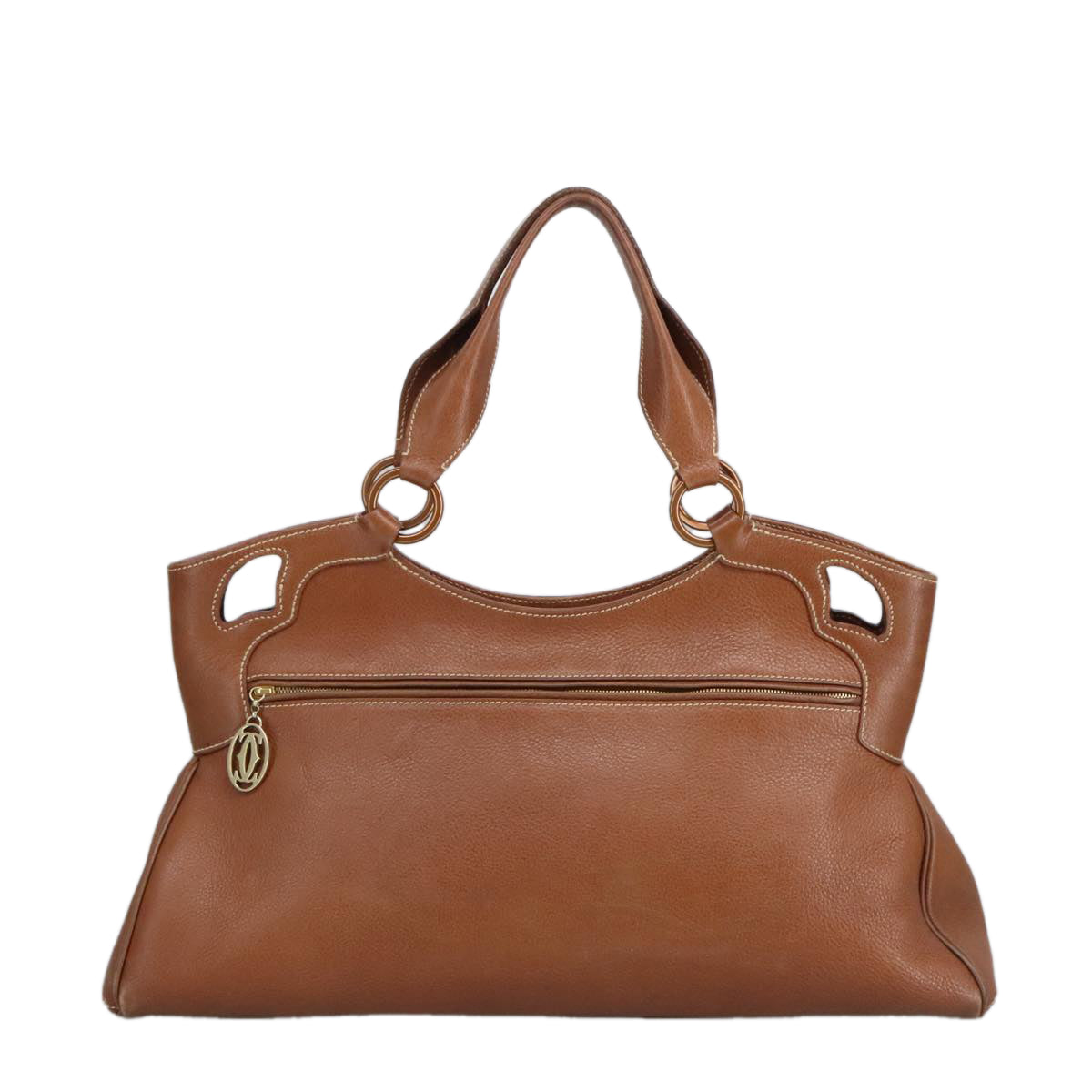 Cartier Must De Cartier Brown Leather Handbag (Pre-Owned)