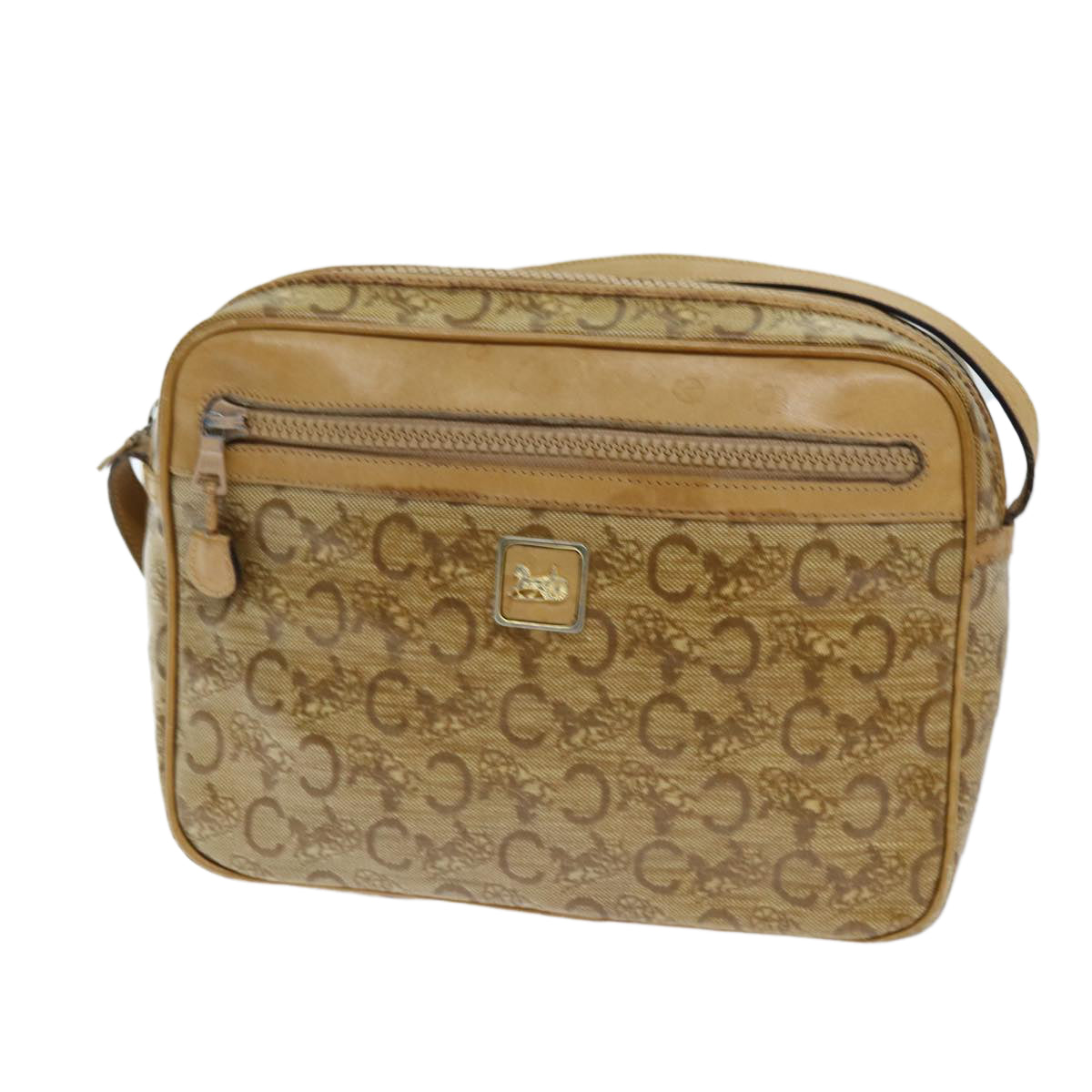 Céline Macadam Beige Canvas Shoulder Bag (Pre-Owned)