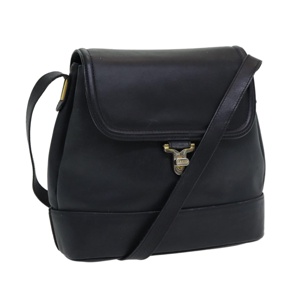 Bally Black Leather Shoulder Bag (Pre-Owned)