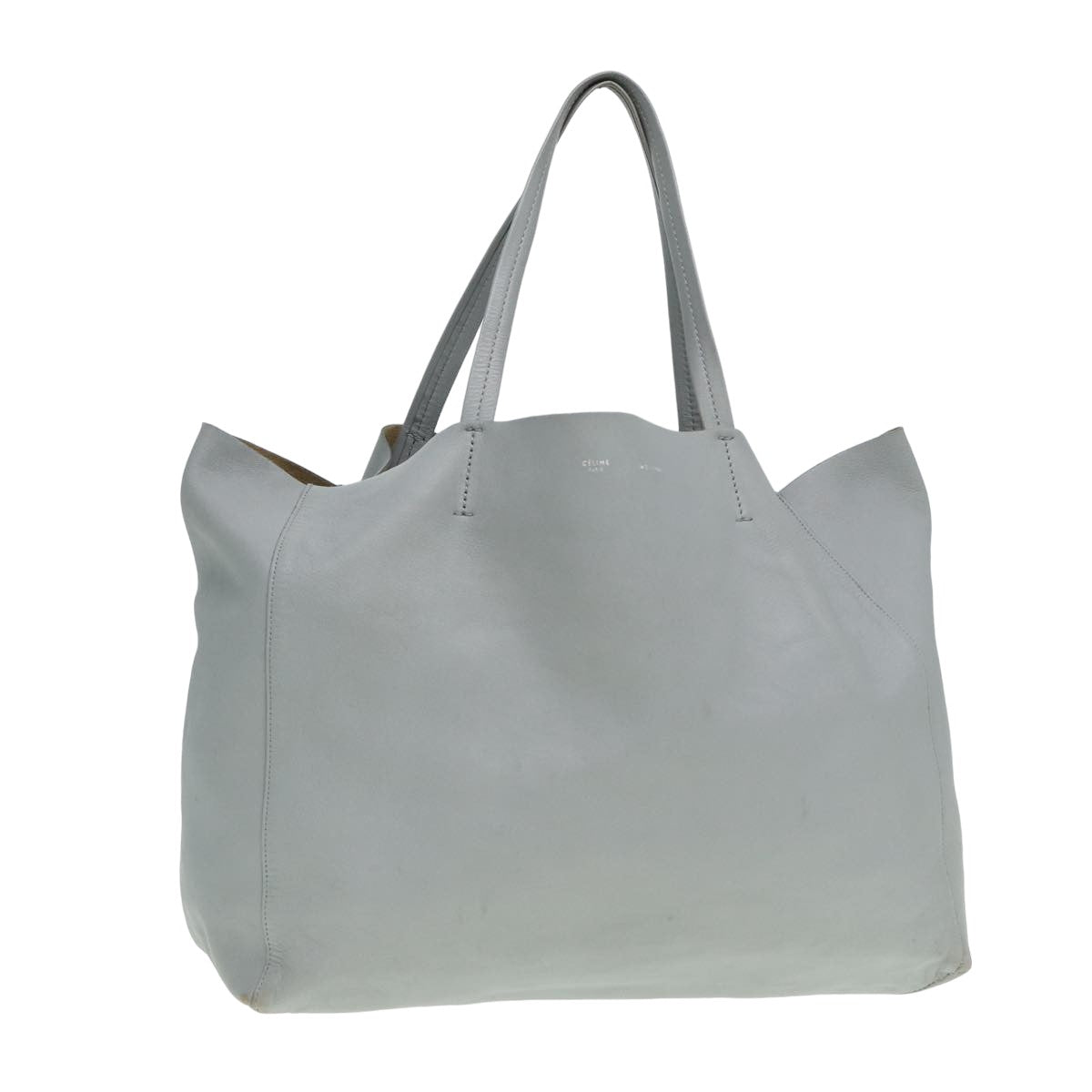Céline Cabas Horizontal Grey Leather Tote Bag (Pre-Owned)