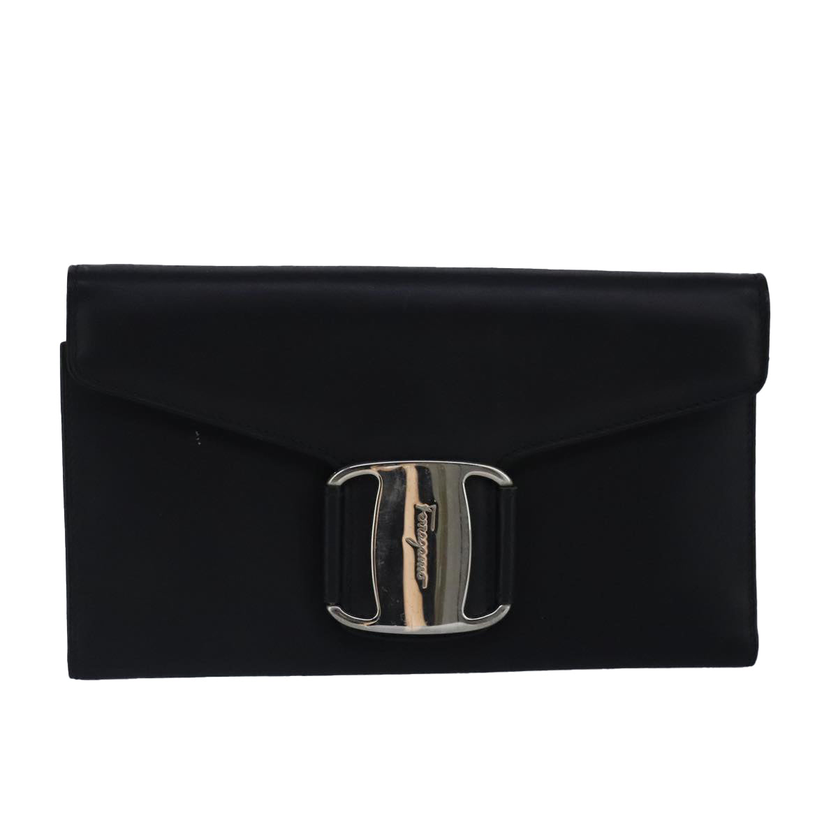 Salvatore Ferragamo Vara Black Leather Wallet  (Pre-Owned)
