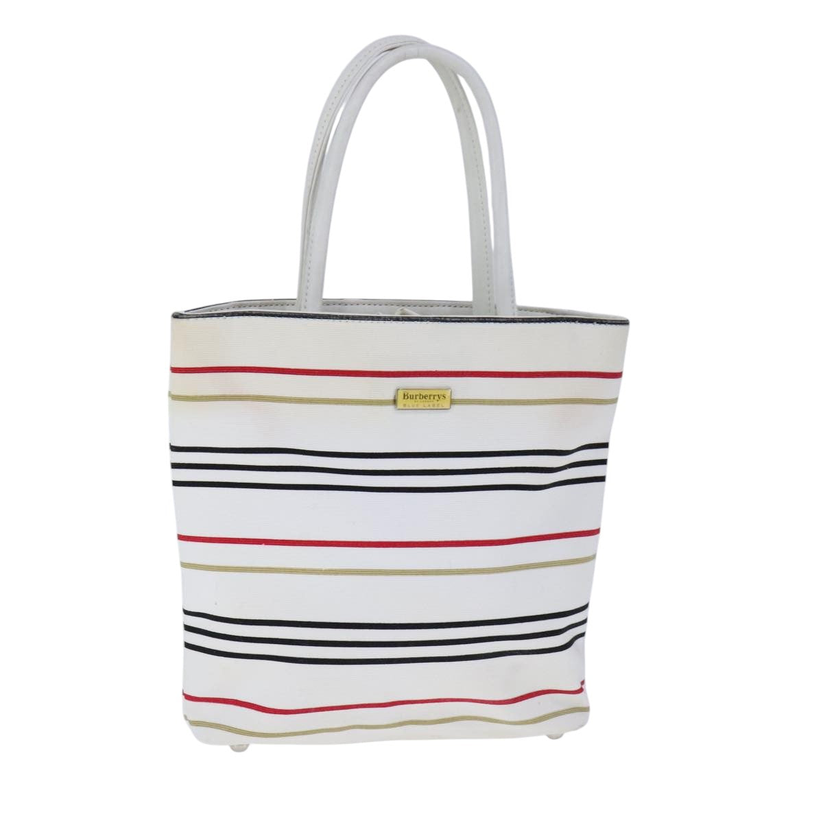 Burberry White Canvas Handbag (Pre-Owned)