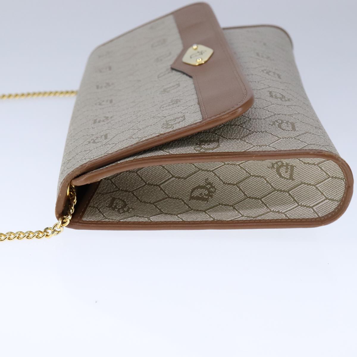 Dior Honeycomb Beige Canvas Shoulder Bag (Pre-Owned)