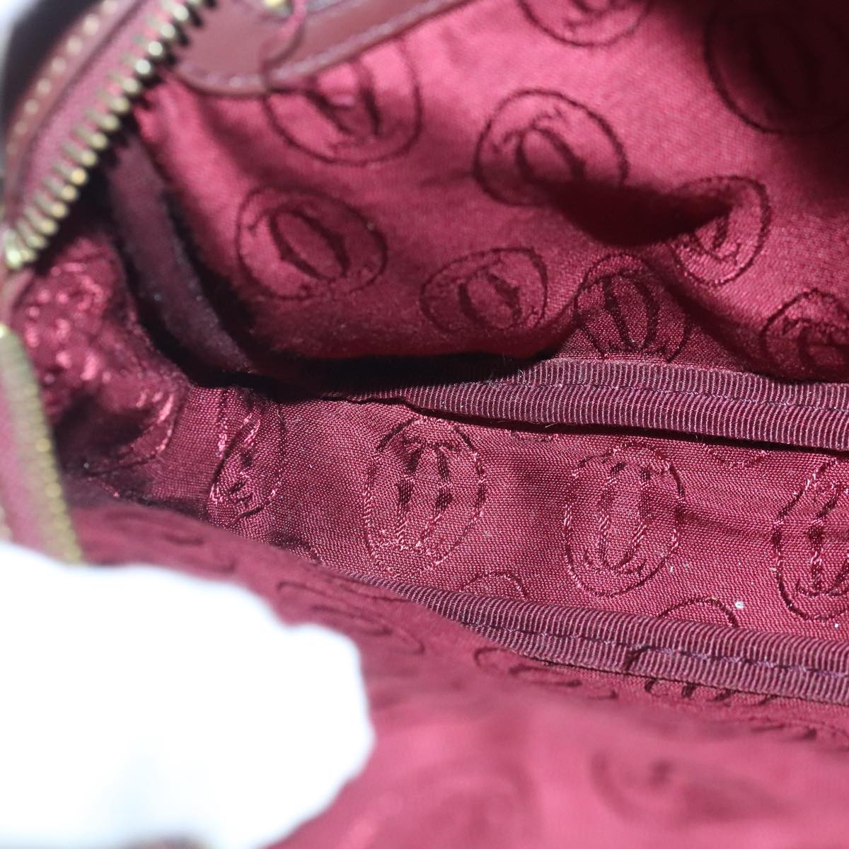 Cartier Must De Cartier Burgundy Leather Shoulder Bag (Pre-Owned)