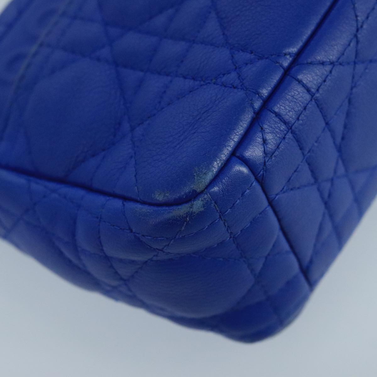 Dior Caro Blue Leather Shoulder Bag (Pre-Owned)