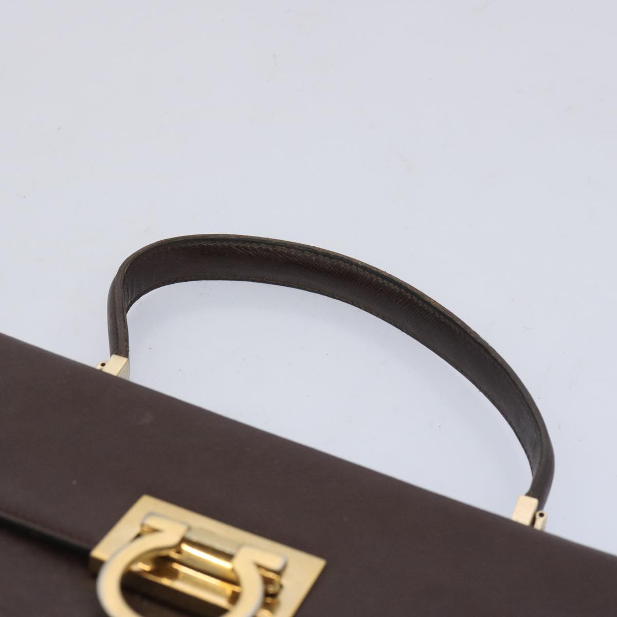 Salvatore Ferragamo Gancini Brown Leather Handbag (Pre-Owned)