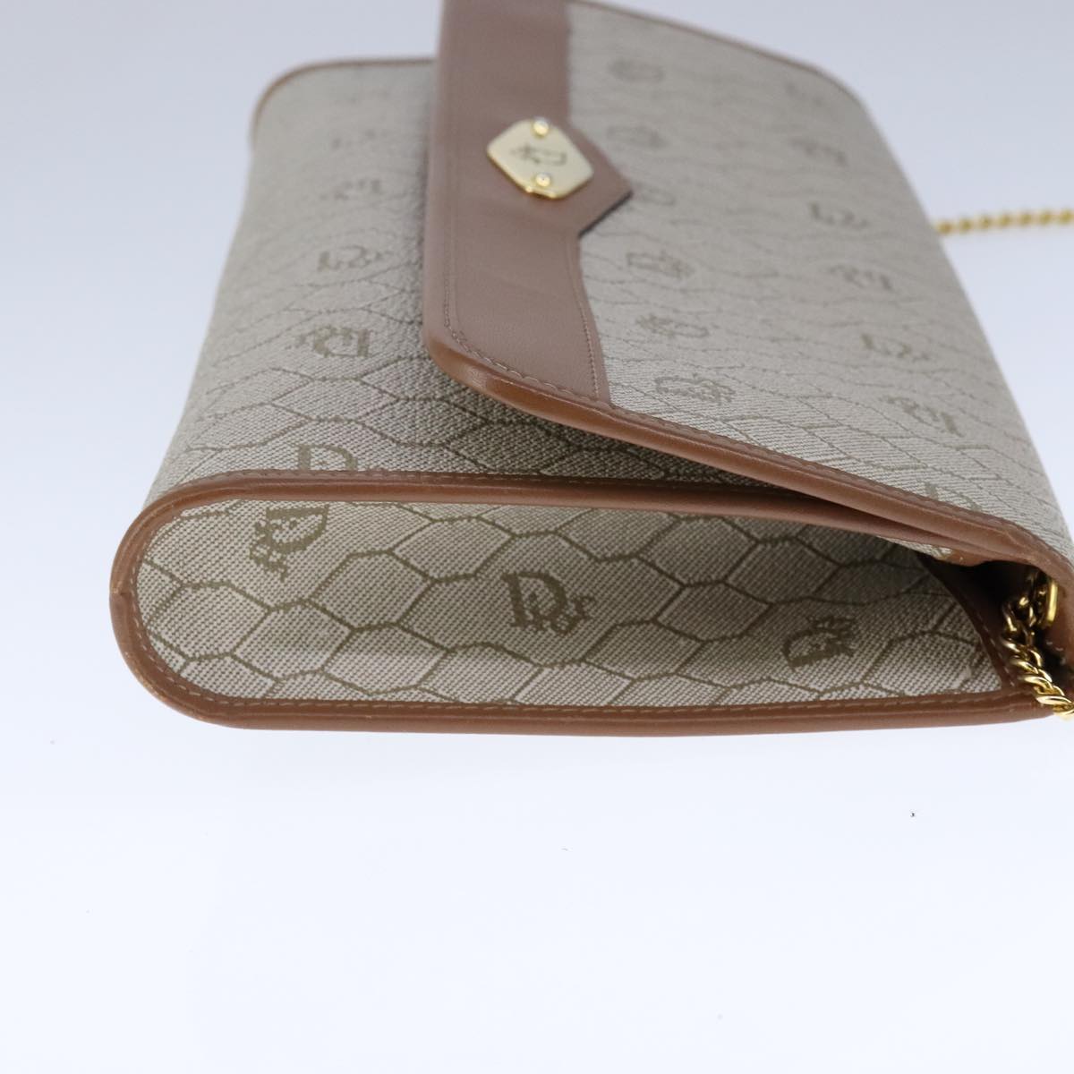 Dior Honeycomb Beige Canvas Shoulder Bag (Pre-Owned)