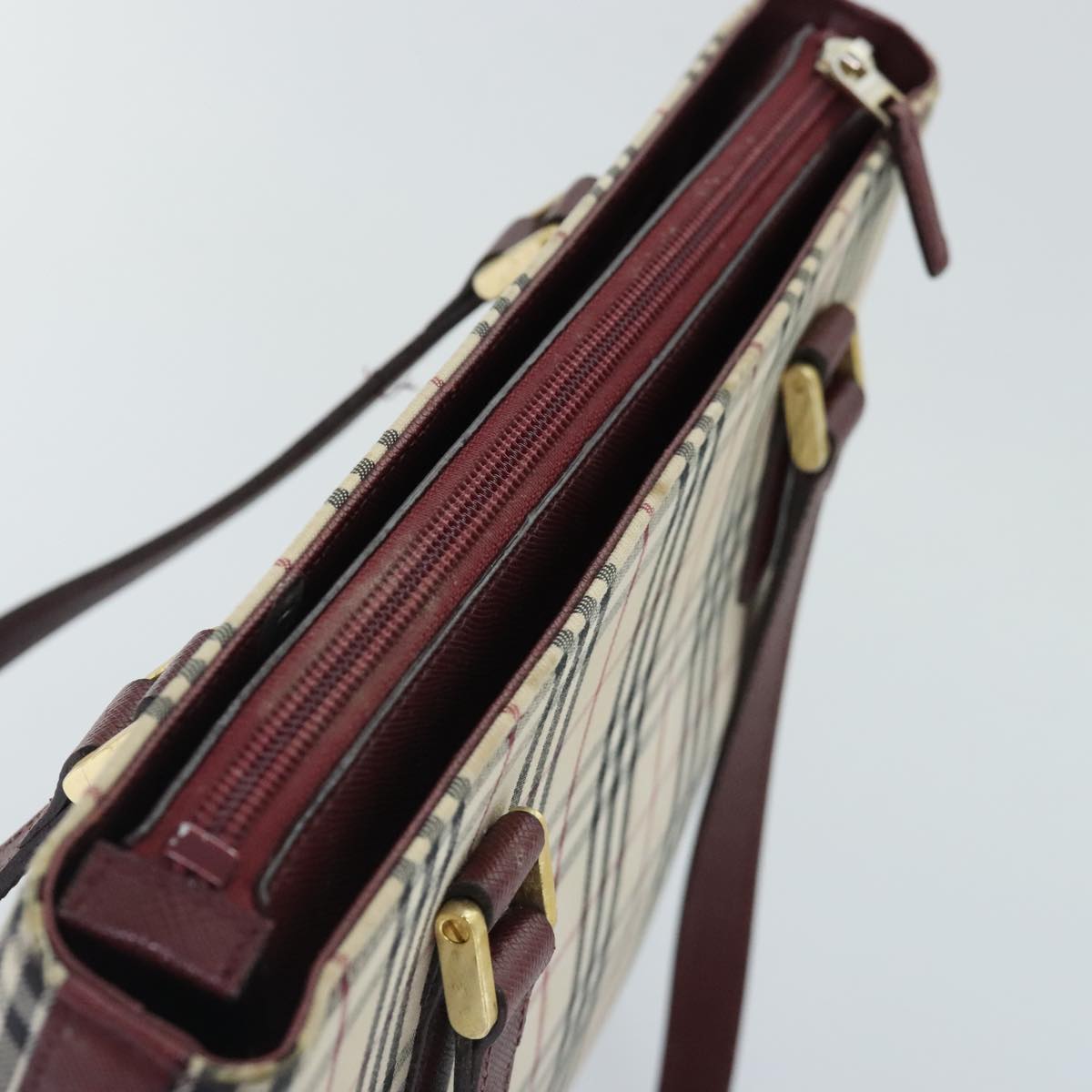 Burberry Nova Check Beige Canvas Tote Bag (Pre-Owned)