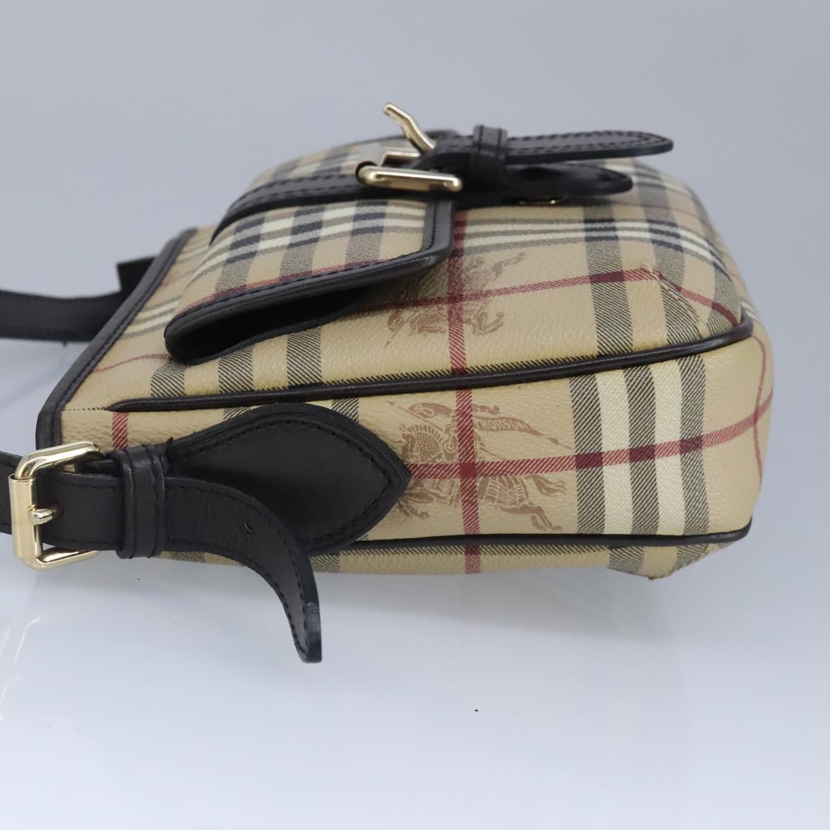 Burberry Nova Check Beige Canvas Shoulder Bag (Pre-Owned)