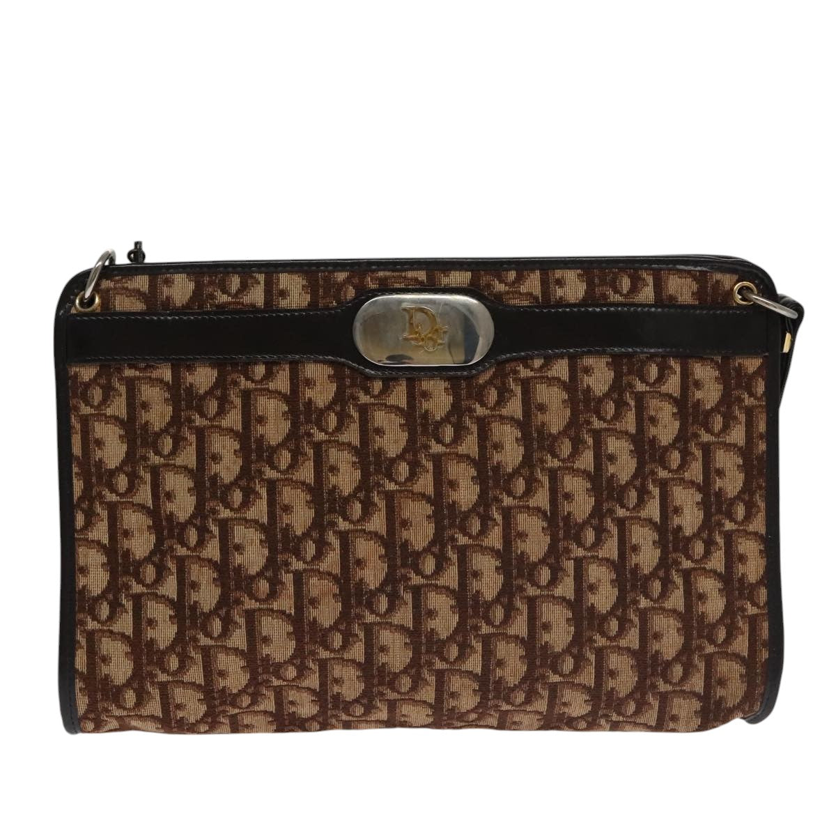 Dior Trotter Brown Canvas Shoulder Bag (Pre-Owned)