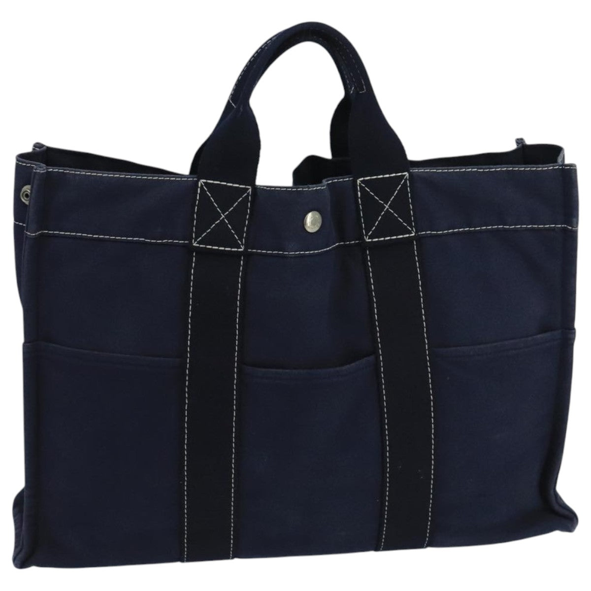 Hermès Deauville Navy Canvas Tote Bag (Pre-Owned)
