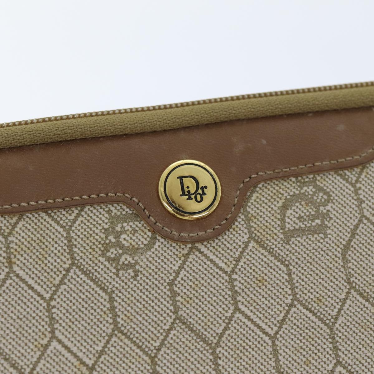 Dior Honeycomb Beige Canvas Clutch Bag (Pre-Owned)