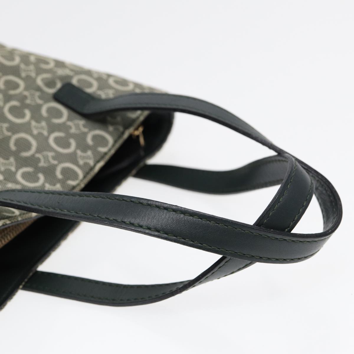 Céline Macadam Green Canvas Handbag (Pre-Owned)