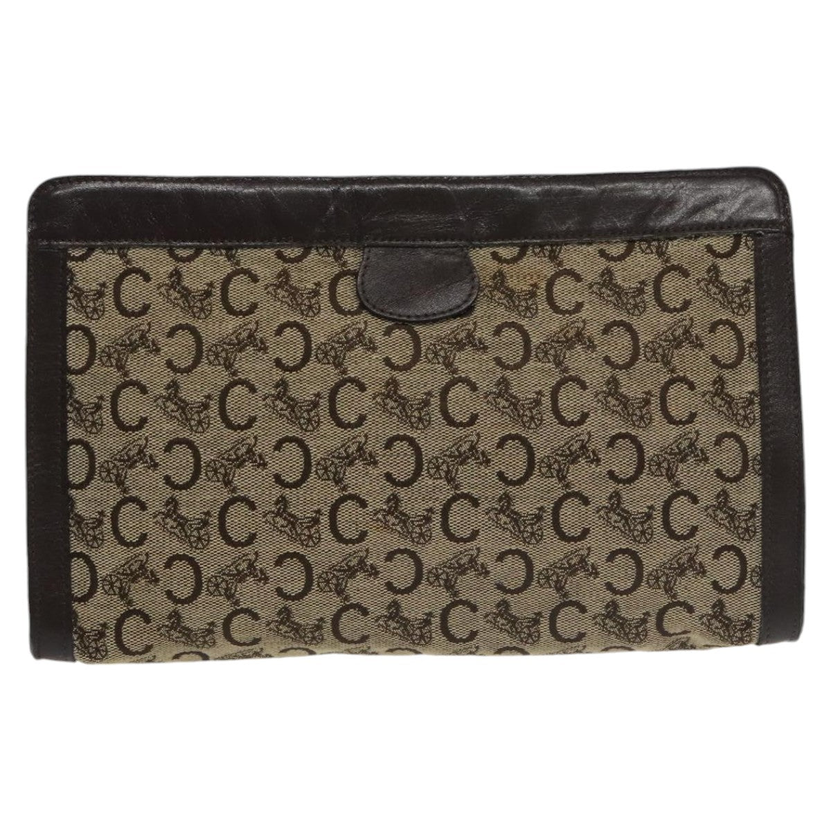 Céline C Brown Canvas Clutch Bag (Pre-Owned)