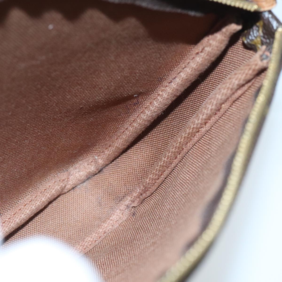 Louis Vuitton Pochette Accessoire Brown Canvas Clutch Bag (Pre-Owned)