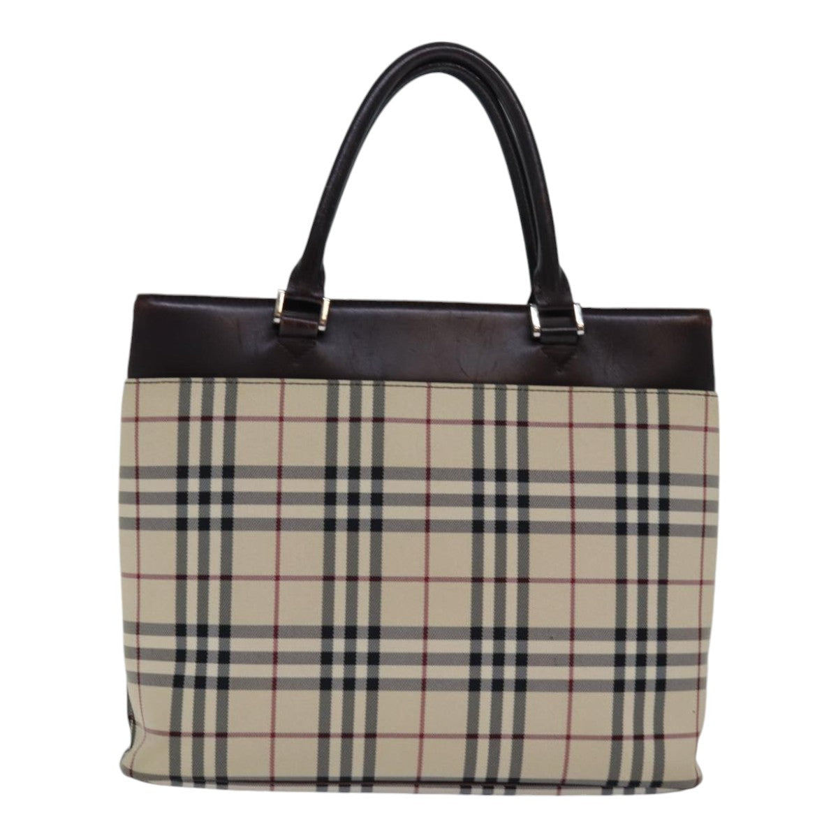 Burberry Nova Check Beige Synthetic Handbag (Pre-Owned)