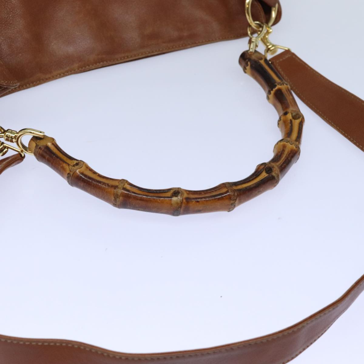 Gucci Bamboo Brown Leather Shoulder Bag (Pre-Owned)