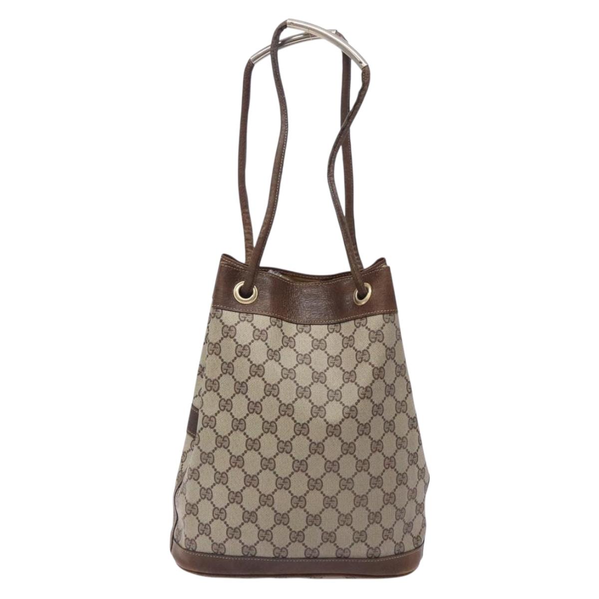 Gucci Gg Canvas Beige Canvas Shoulder Bag (Pre-Owned)