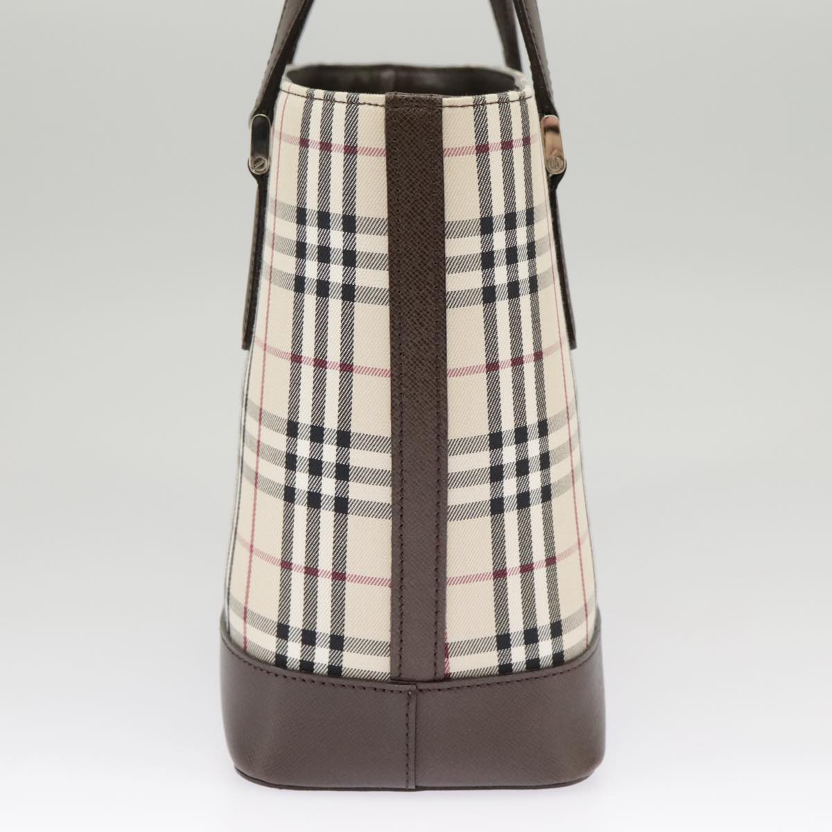 Burberry Nova Check Beige Canvas Handbag (Pre-Owned)