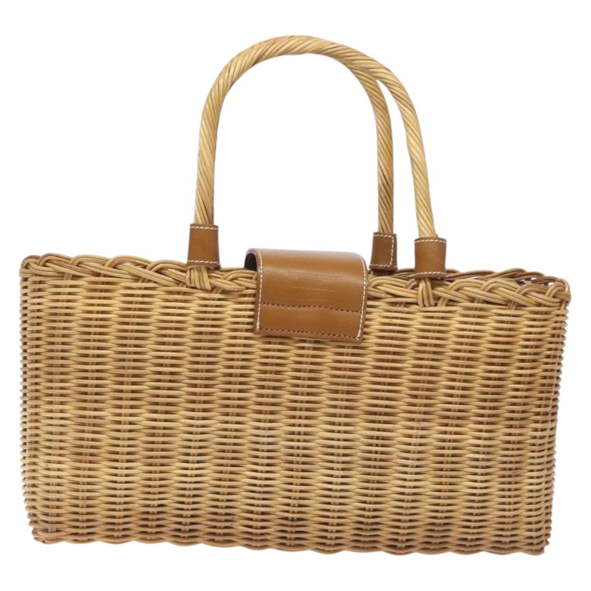 Burberry Beige, Brown Wicker Tote Bag (Pre-Owned)