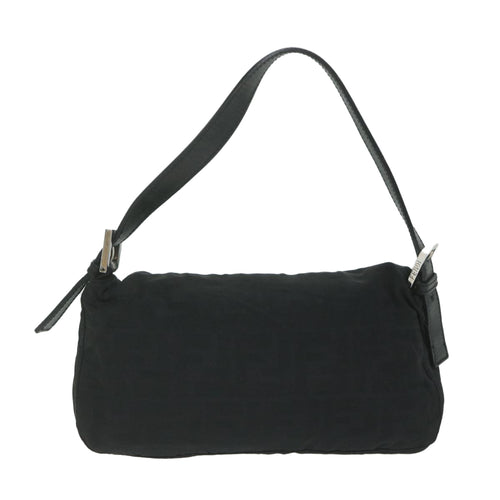 Fendi Zucca Black Canvas Shoulder Bag (Pre-Owned)