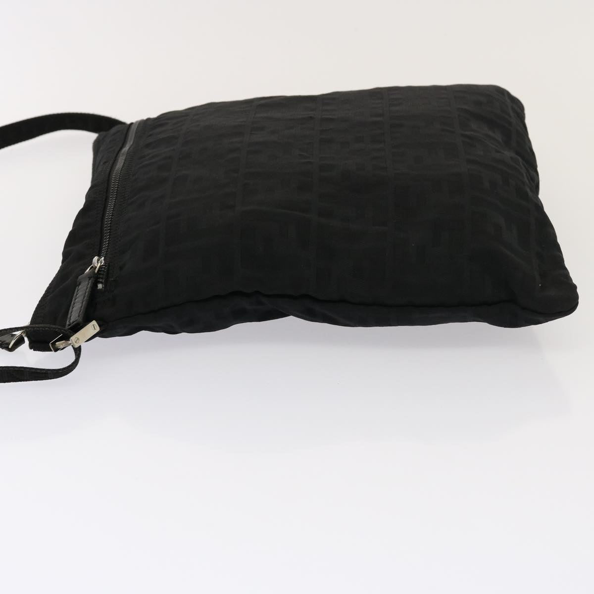 Fendi Zucca Black Canvas Shoulder Bag (Pre-Owned)