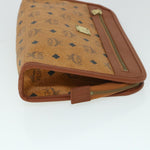 MCM Visetos Brown Canvas Clutch Bag (Pre-Owned)