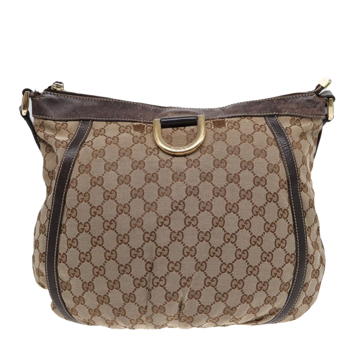 Gucci Abbey Brown Canvas Shoulder Bag (Pre-Owned)