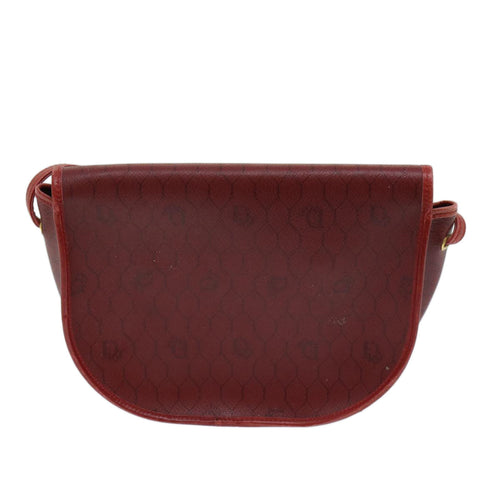 Dior Honeycomb Red Canvas Shoulder Bag (Pre-Owned)