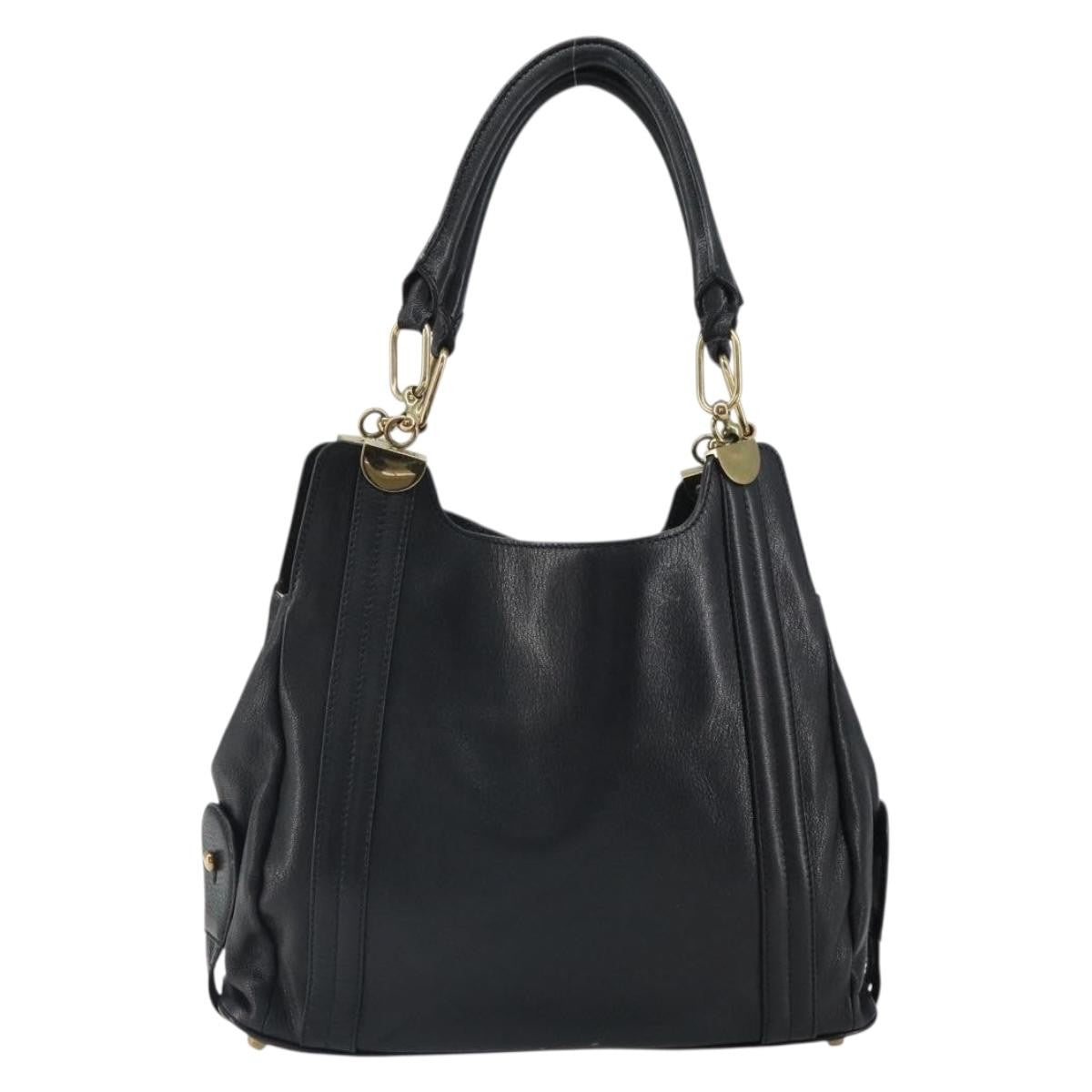 Chloe Irène Leather Black Leather Tote Bag Bag (Pre-Owned)