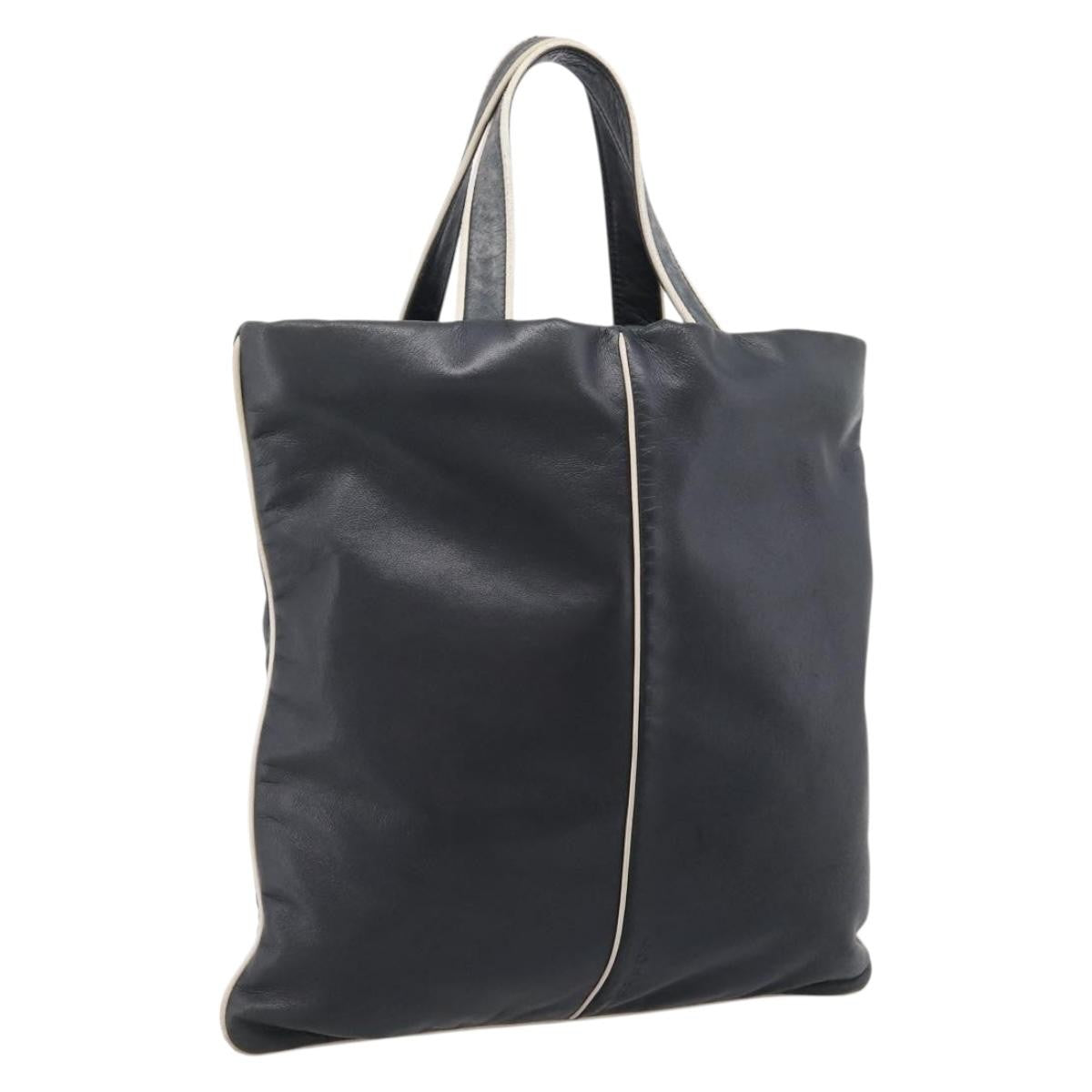 Loewe Tote Leather Black Leather Tote Bag Bag (Pre-Owned)