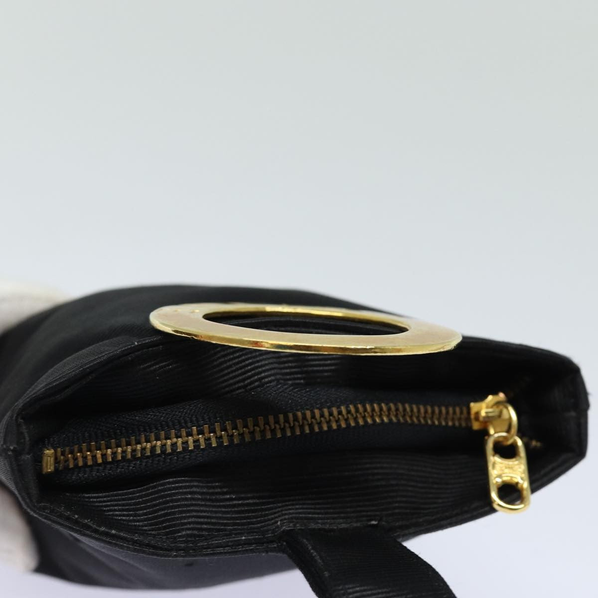 Celine Circle Logo Nylon Black Nylon Clutche & Pouche Bag (Pre-Owned)