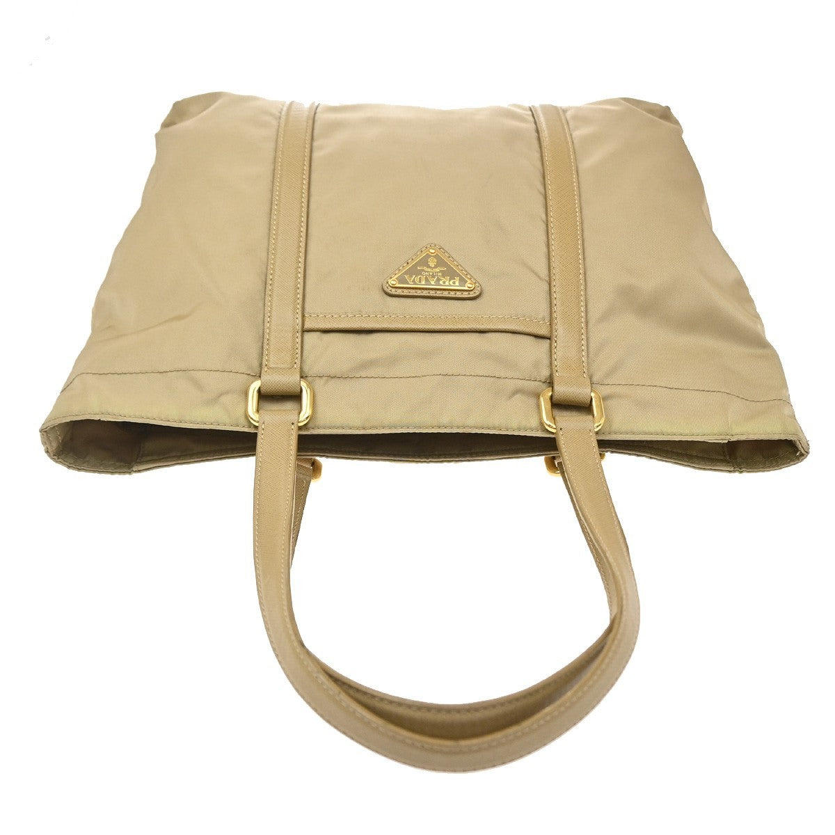 Prada Re-Edition 1978 Pocket Re-Nylon With Saffiano Leather Beige Nylon Tote Bag Bag (Pre-Owned)