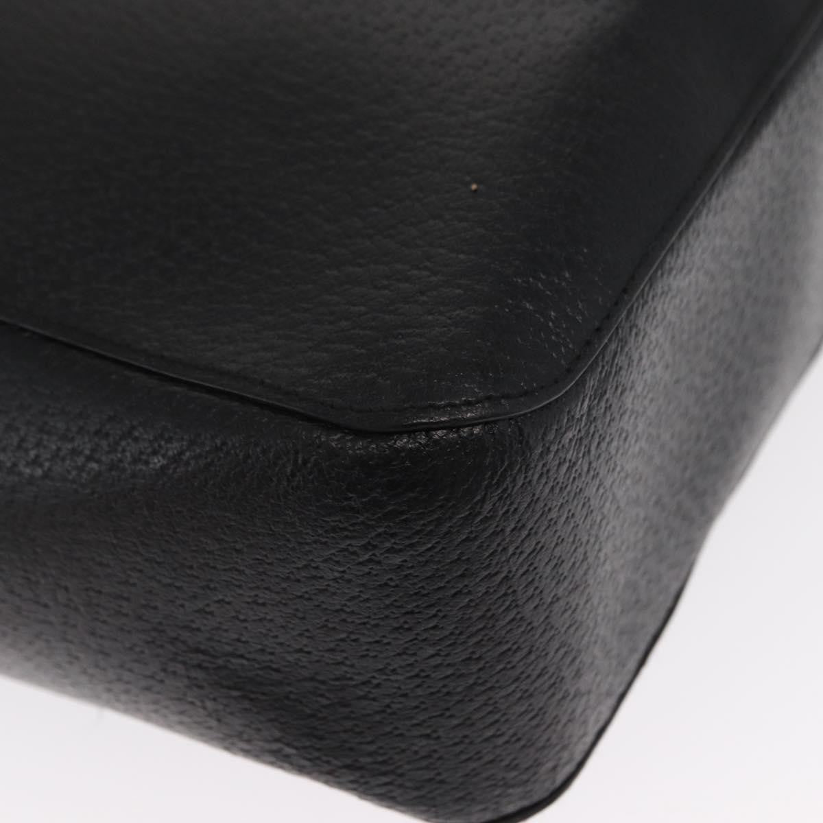Gucci Vintage Bamboo Handle Tote Leather Black Leather Tote Bag Bag (Pre-Owned)