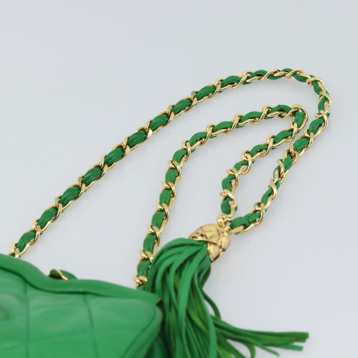 Chanel Coco Mark Quilted Lambskin Green Leather Shoulder Bag Bag (Pre-Owned)