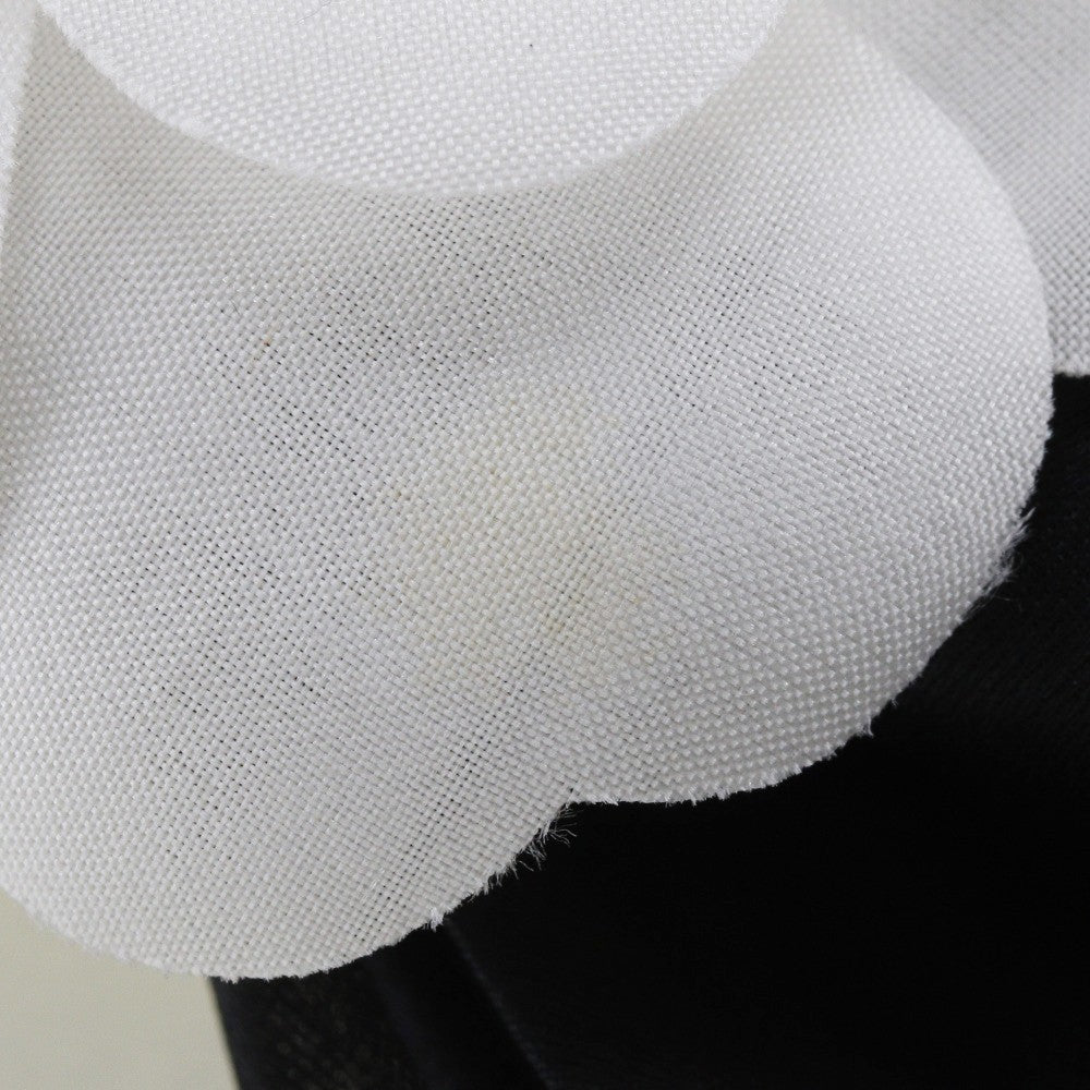 Chanel Camellia Ribbon Headband Silk Black Satin Head Accessory Accessory (Pre-Owned)