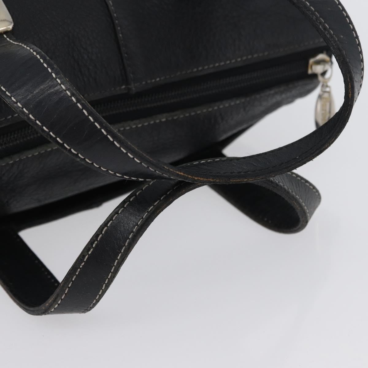 Burberry Vintage Leather Black Leather Handbag (Pre-Owned)