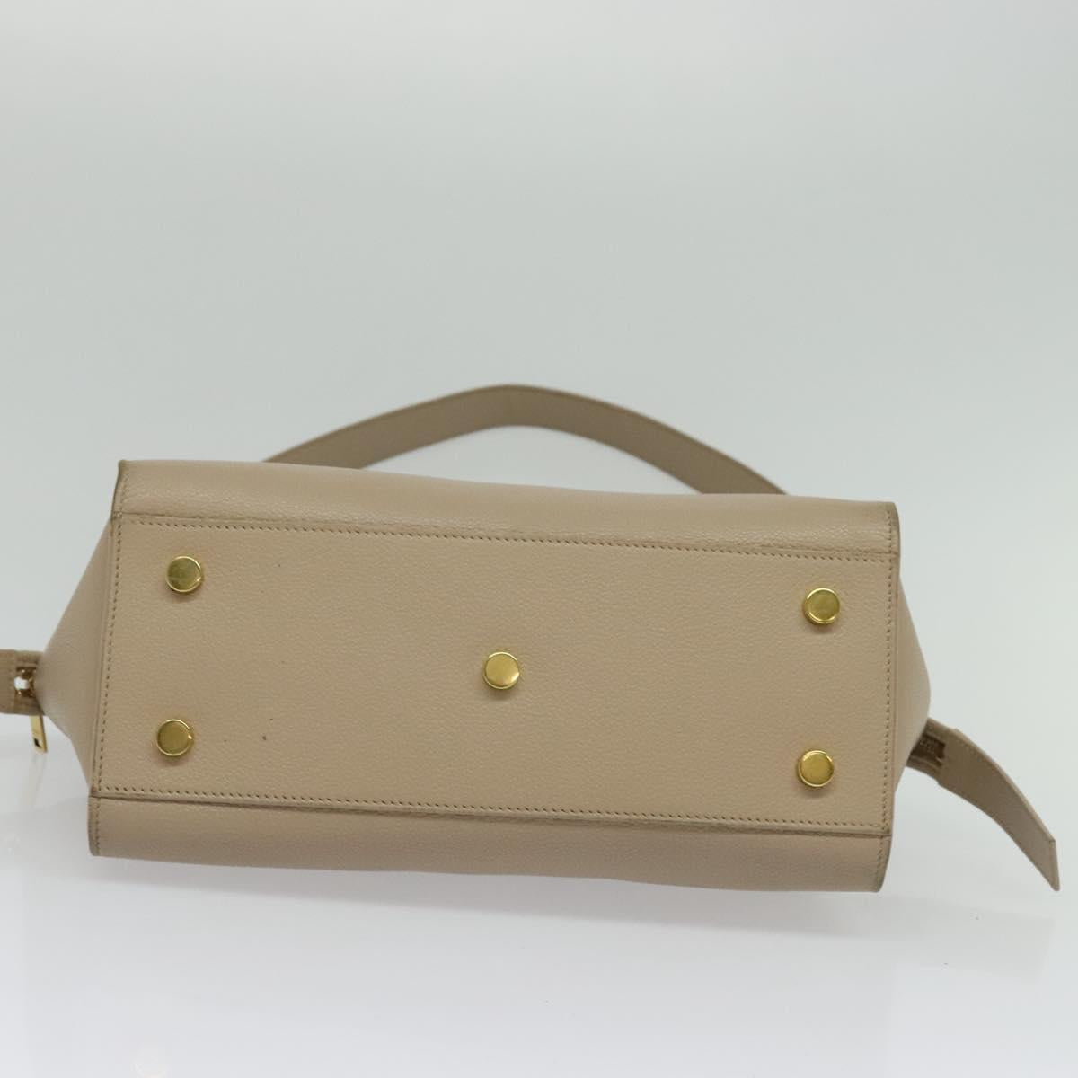 Yves Saint Laurent Downtown Beige Leather Handbag (Pre-Owned)