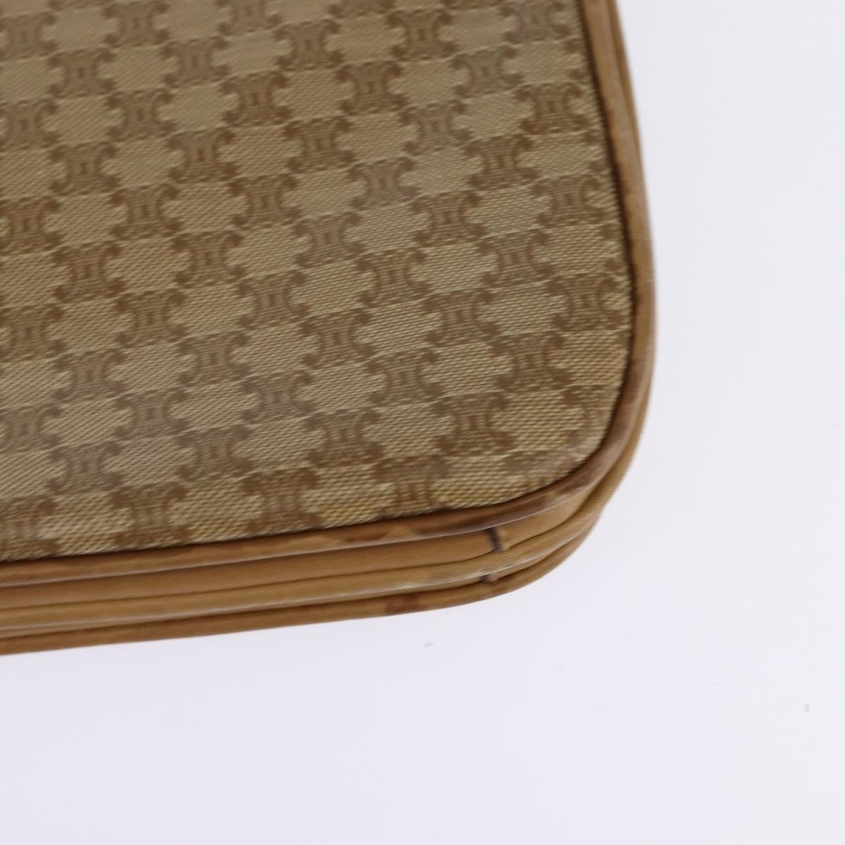 Celine Vintage Macadam Canvas And Leather Beige Canvas Shoulder Bag Bag (Pre-Owned)