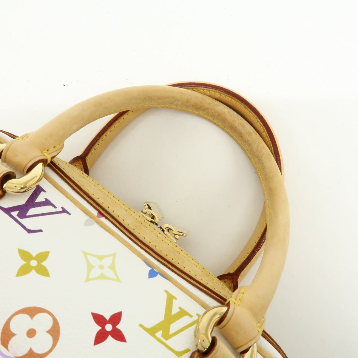 Louis Vuitton Priscilla Monogram Multicolor White Canvas Handbag (Pre-Owned)