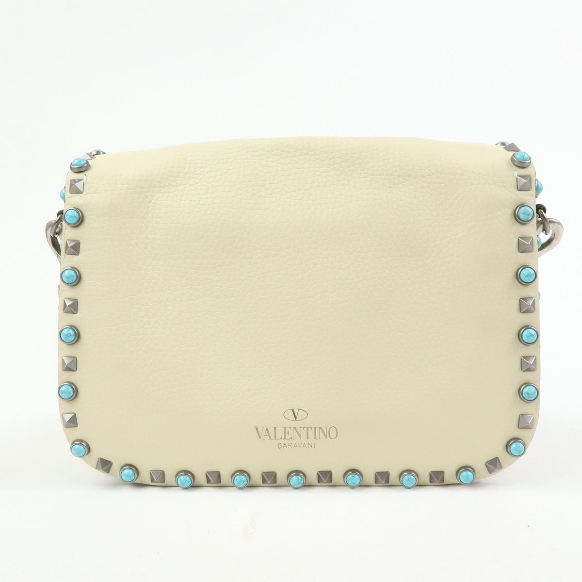 Valentino Garavani Rolling Rockstud Leather With Cabochons Multicolour Leather Crossbody Bag Bag (Pre-Owned)