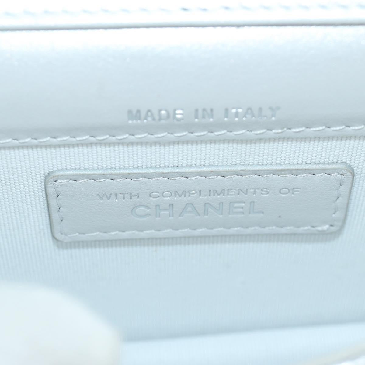 Chanel Cc Star Flap Chain Belt Quilted Lambskin Silver Leather Clutche & Pouche Bag (Pre-Owned)