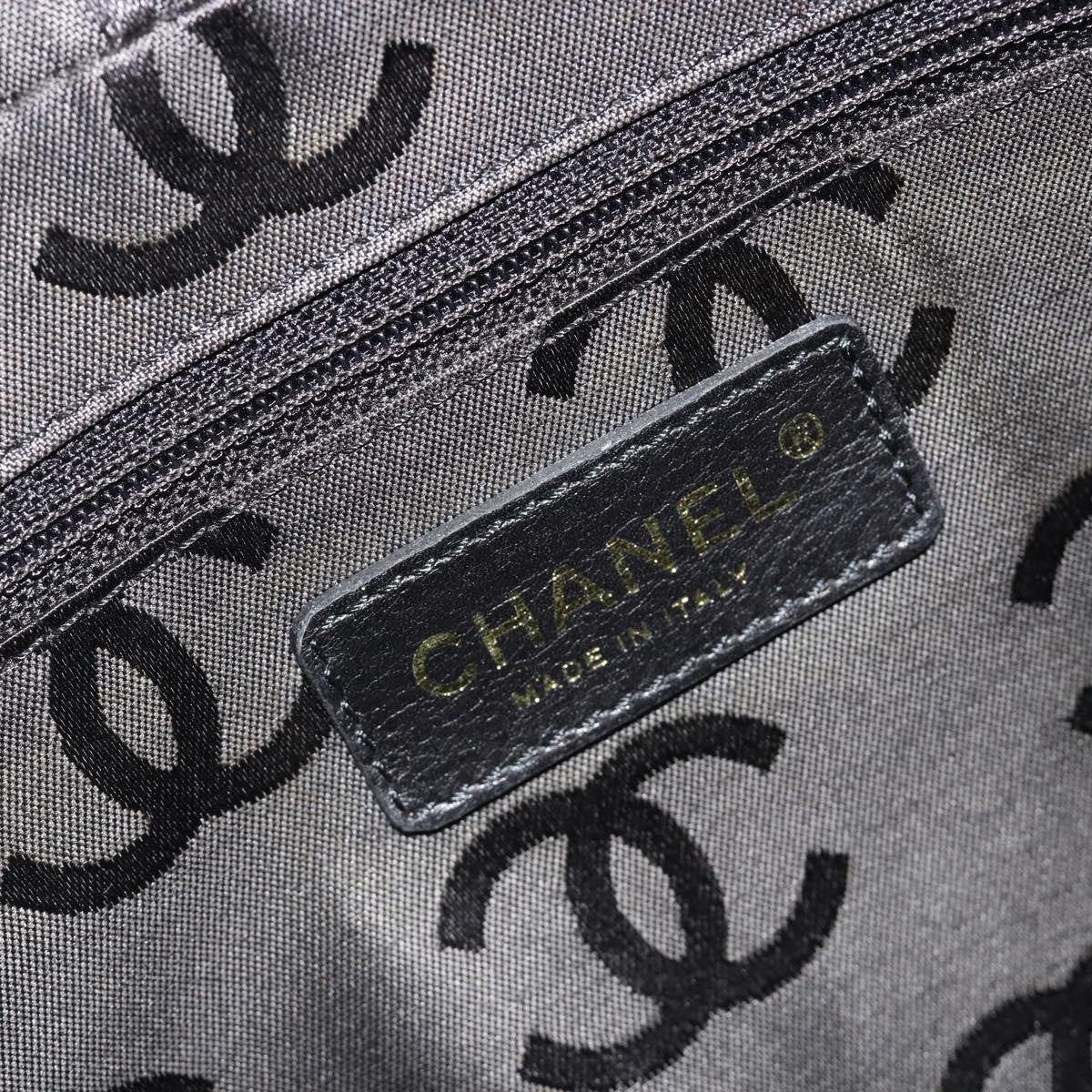 Chanel Coco Mark Leather Black Leather Shoulder Bag Bag (Pre-Owned)