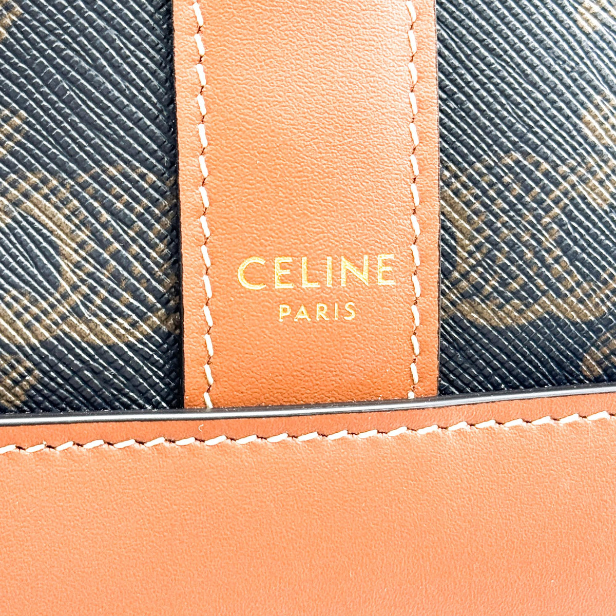 Celine Bucket Triomphe Coated Canvas Black Canvas Shoulder Bag Bag (Pre-Owned)